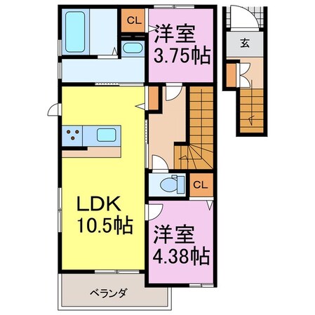 リーブルファイン樽水　2号棟の物件間取画像